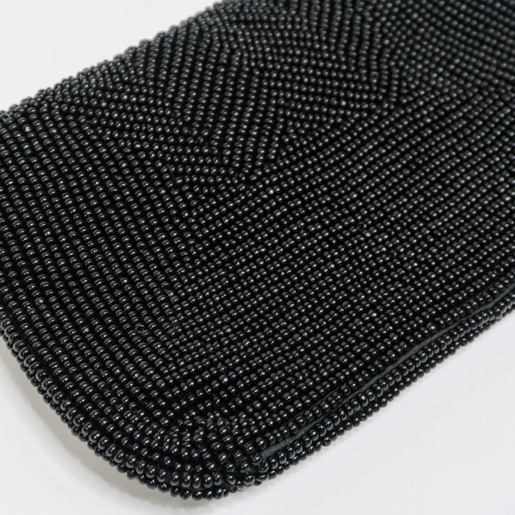 Vintage 50s Bags by Debbie Black Beaded Clutch - Picture 5 of 7